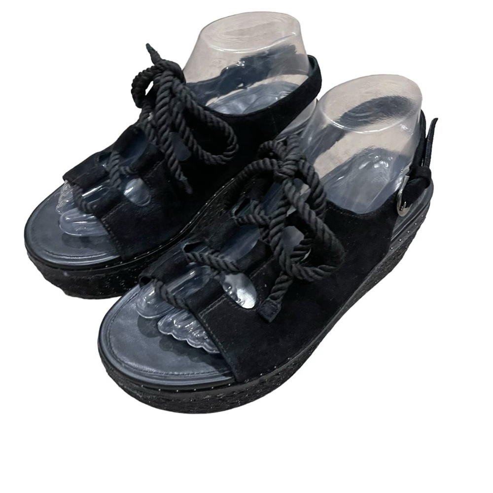 Fitflop Black Rope-Accent Platform Wedges - Picture 8 of 12